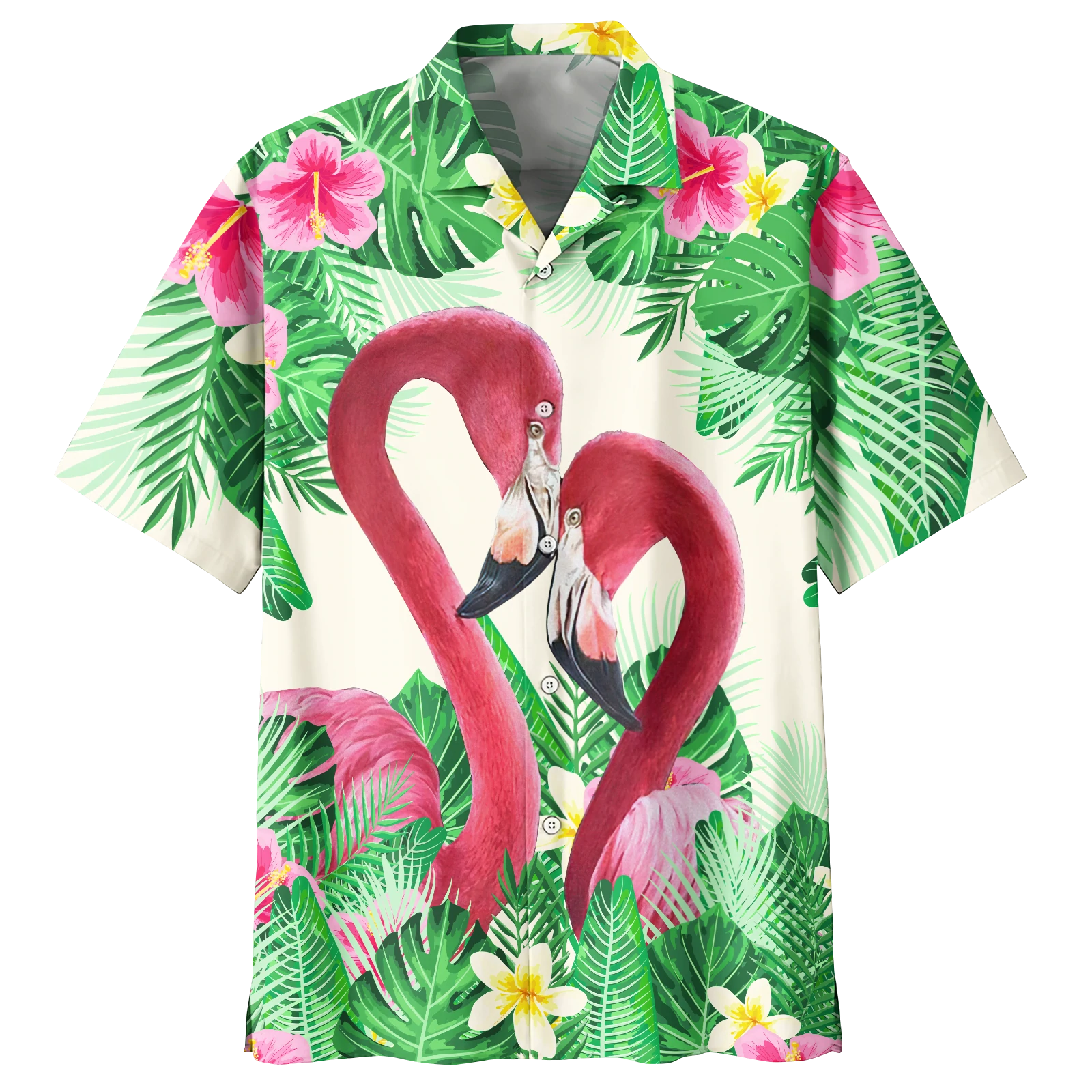 Flamingo Tropical Hawaiian Shirt, Flowers Flamingo Aloha Shirt, Men’S Hawaiian Shirt