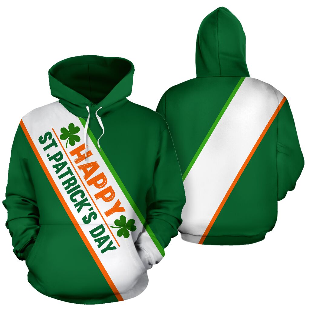 Happy Irish Full Hoodie Irish All Over Print Thicken Pullover Fleece Hoodie