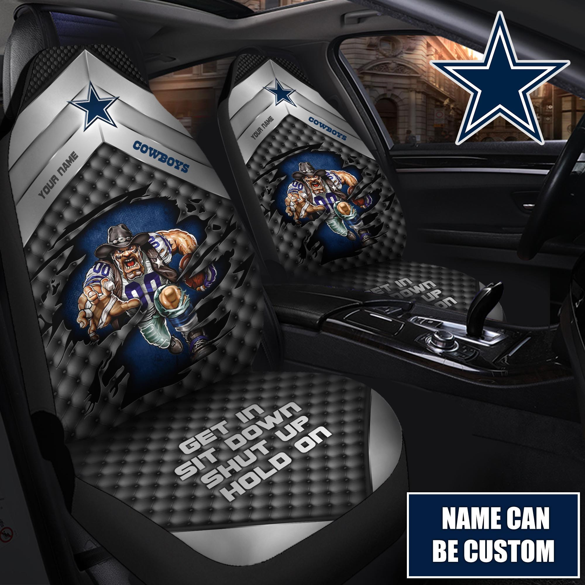 Dallas Cowboys Customized Car Seat Cover Set CSC6025