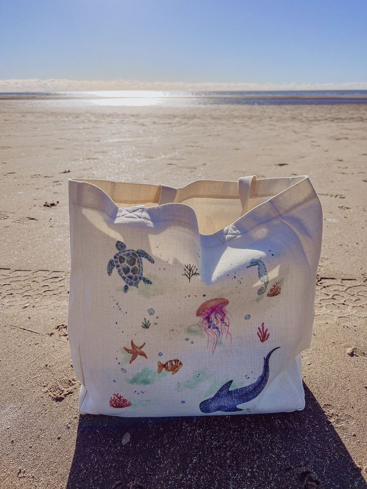 Sea Magic Linen Effect Tote, Best Tote Bags Ideas, Cute Tote Bags Ideas, Tote Bag Design Ideas, Girls Tote Bag, Best Canvas Tote Bags Ideas