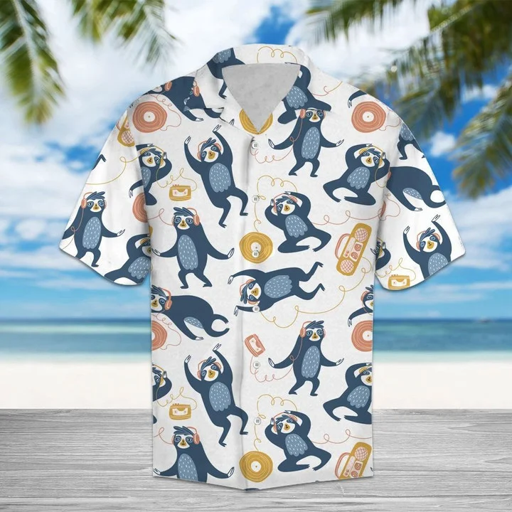 Amazing Sloths Love Music And Dance Hawaiian Shirt