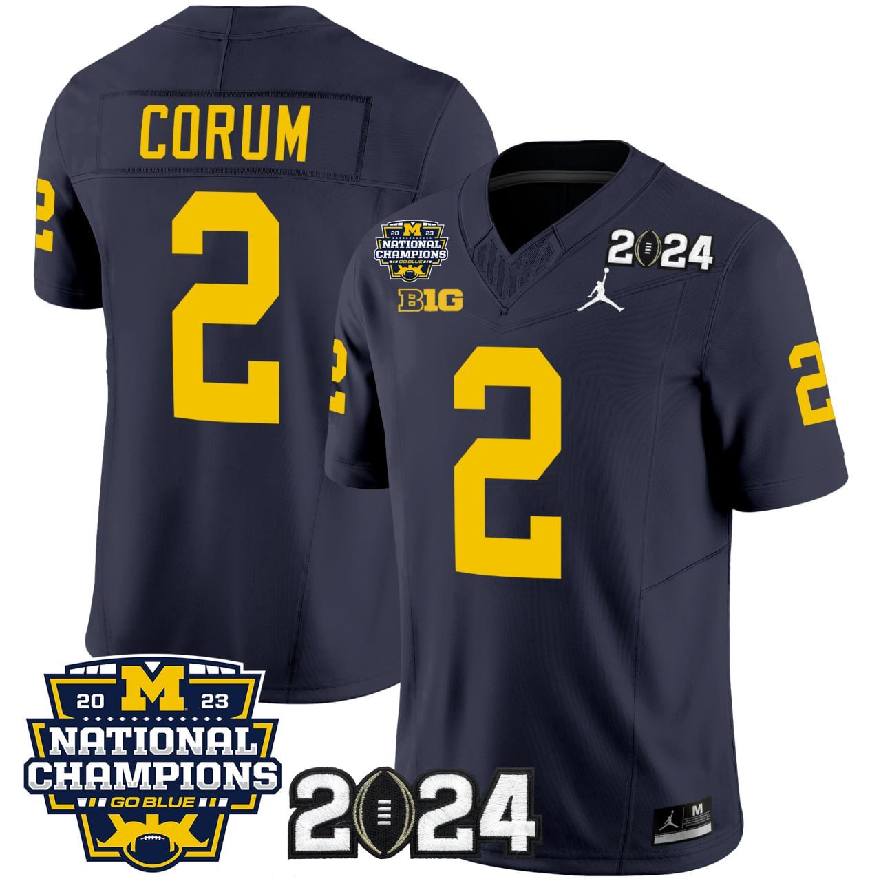 Blake Corum Michigan Wolverines 2024 National Champions Jersey – All Stitched