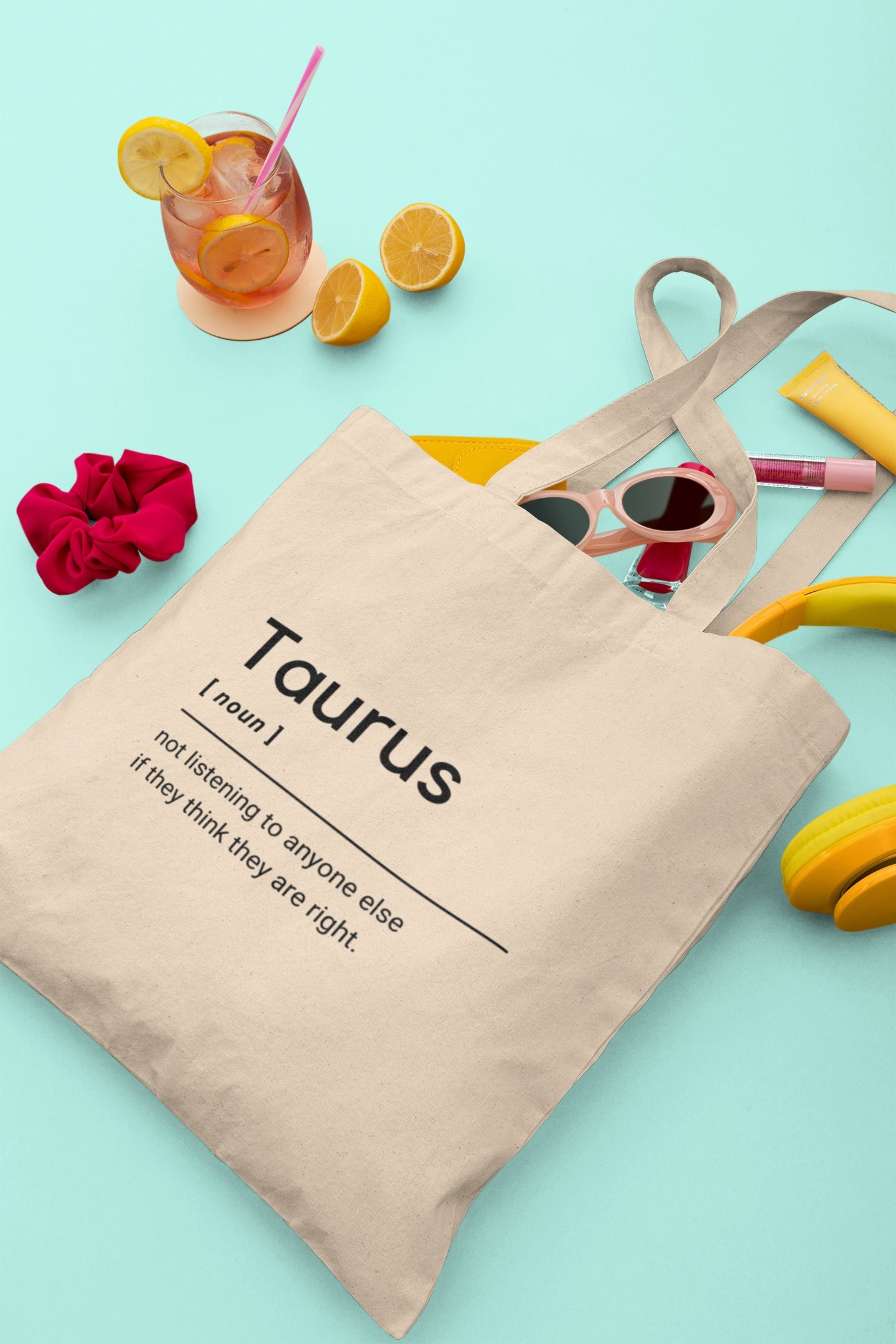 Taurus Definition Tote Bag, Taurus Gift, Taurus Bag, Gift for Taurus, Horoscope Bag, Zodiac Gift, Star sign gift, Taurus quote prints