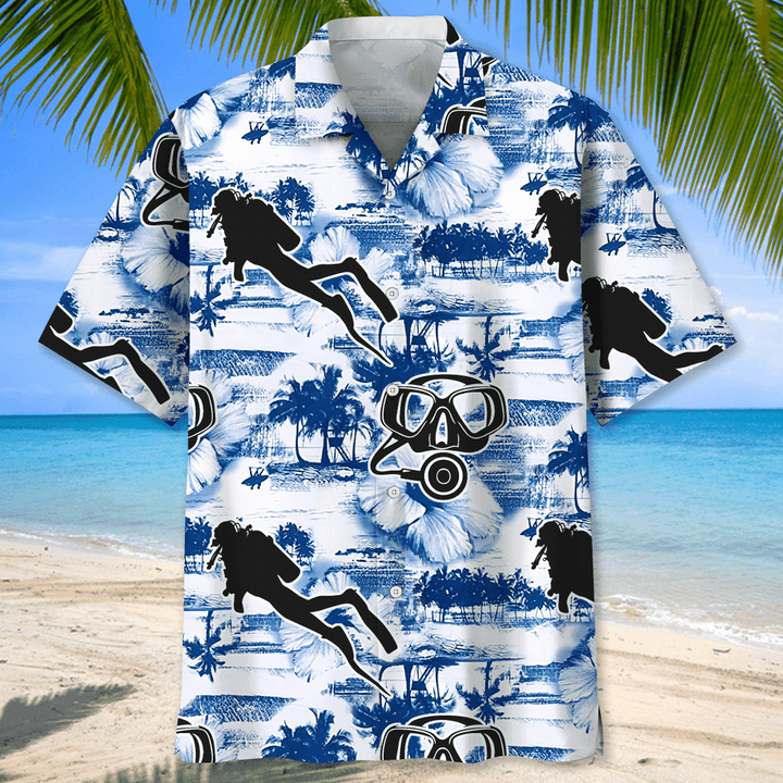 Scuba Diving Nature Hawaiian Shirt For Men, Scuba Diving Life Shirt, Scuba Diving Gifts