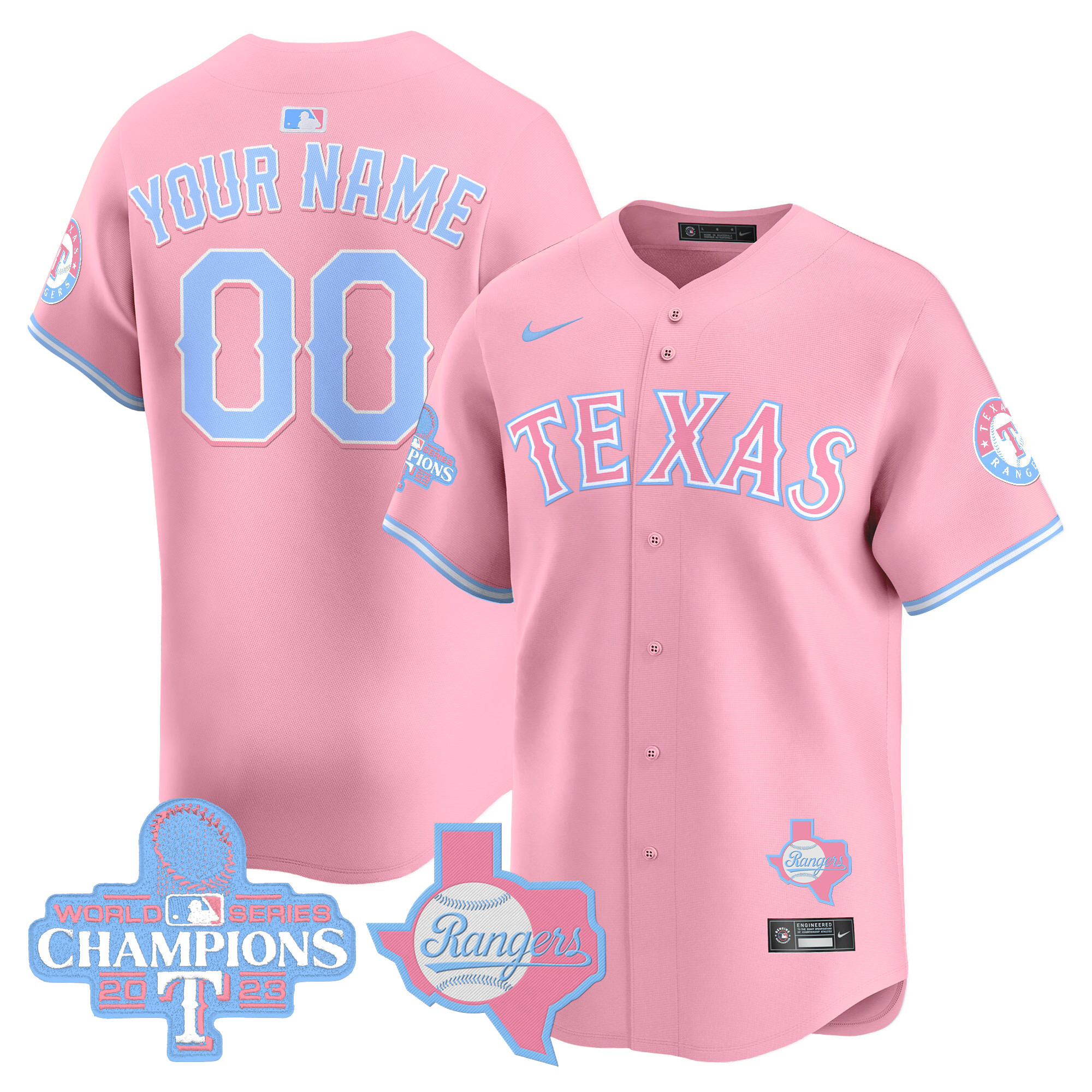 Texas Rangers Bubblegum Pink Vapor Premier Limited Custom Jersey – All Stitched