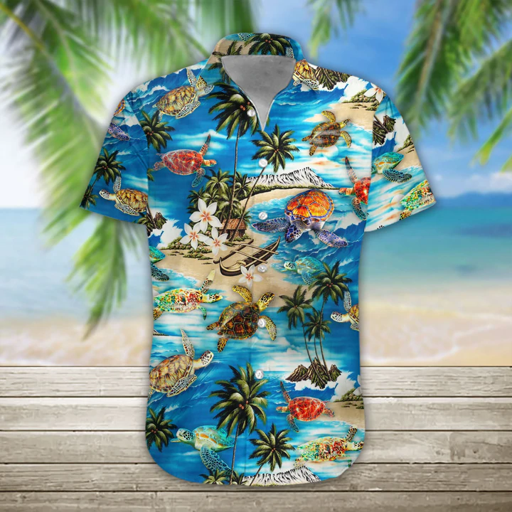 3D Sea Turtle Hawaii Shirt, Mens Hawaiian Aloha Beach Shirt, Hawaiian Shirts For Men