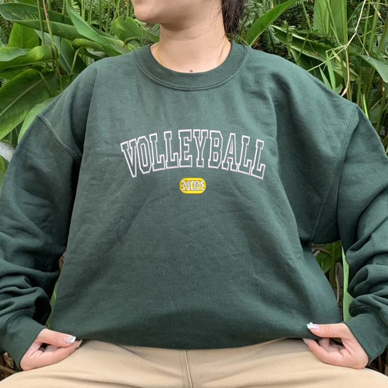 Embroidered Volleyball Mom Sweatshirt, Volleyball Hoodie, Game Day Sweater, Volleyball Season, Sports Mama Gift, Gift for Mom