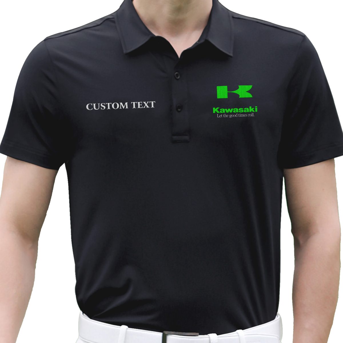 Kawasaki Embroidered Polo, Customize Name And Logo, Embroidered Polo Shirt, Premium, High Quality