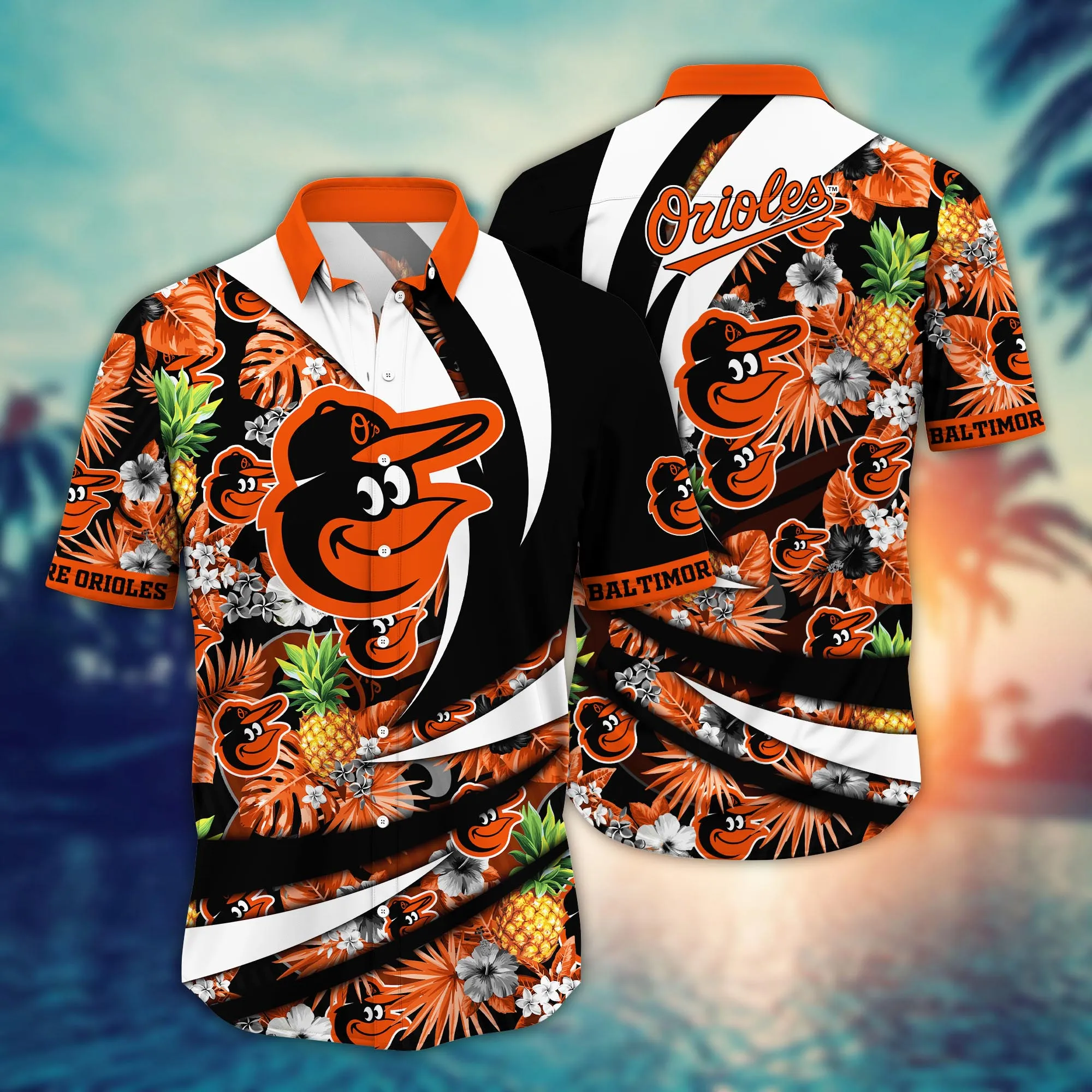 Baltimore Orioles Mlb Hawaiian Shirt Sun Showers Aloha Shirt