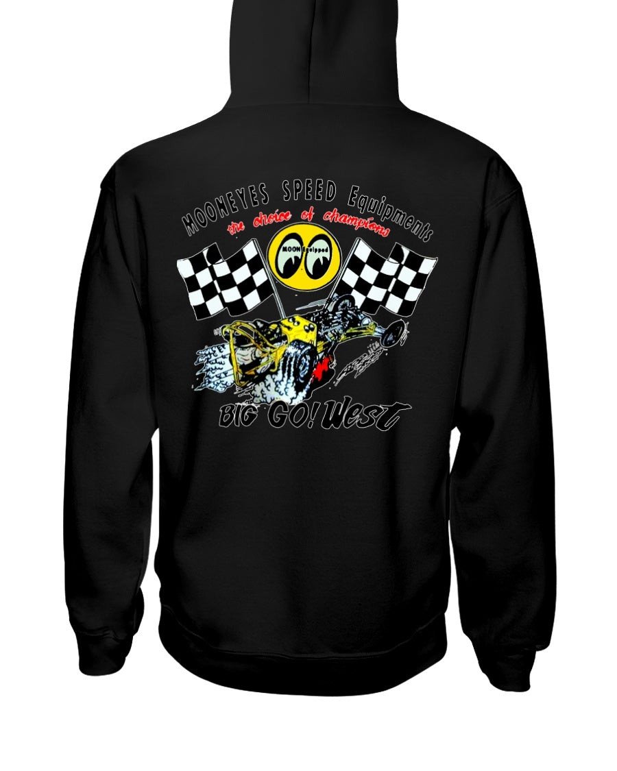 Vintage 90S Moon Eyes Equipped Hot Rod Hoodie 083121