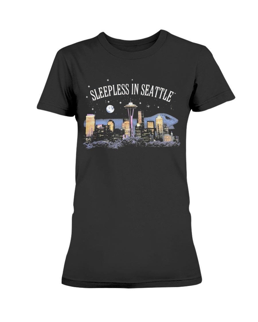 Sleepless In Seattle 1990S Vintage Souvenir Style Ladies T Shirt 072221