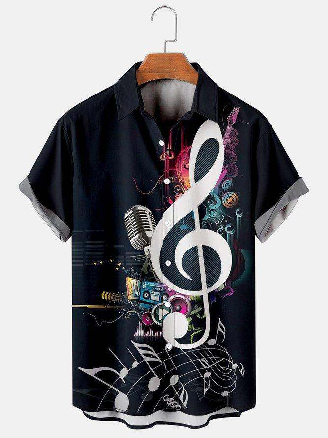 Cool Music Symbol Men’S Large  Hawaiian Shirt For Men