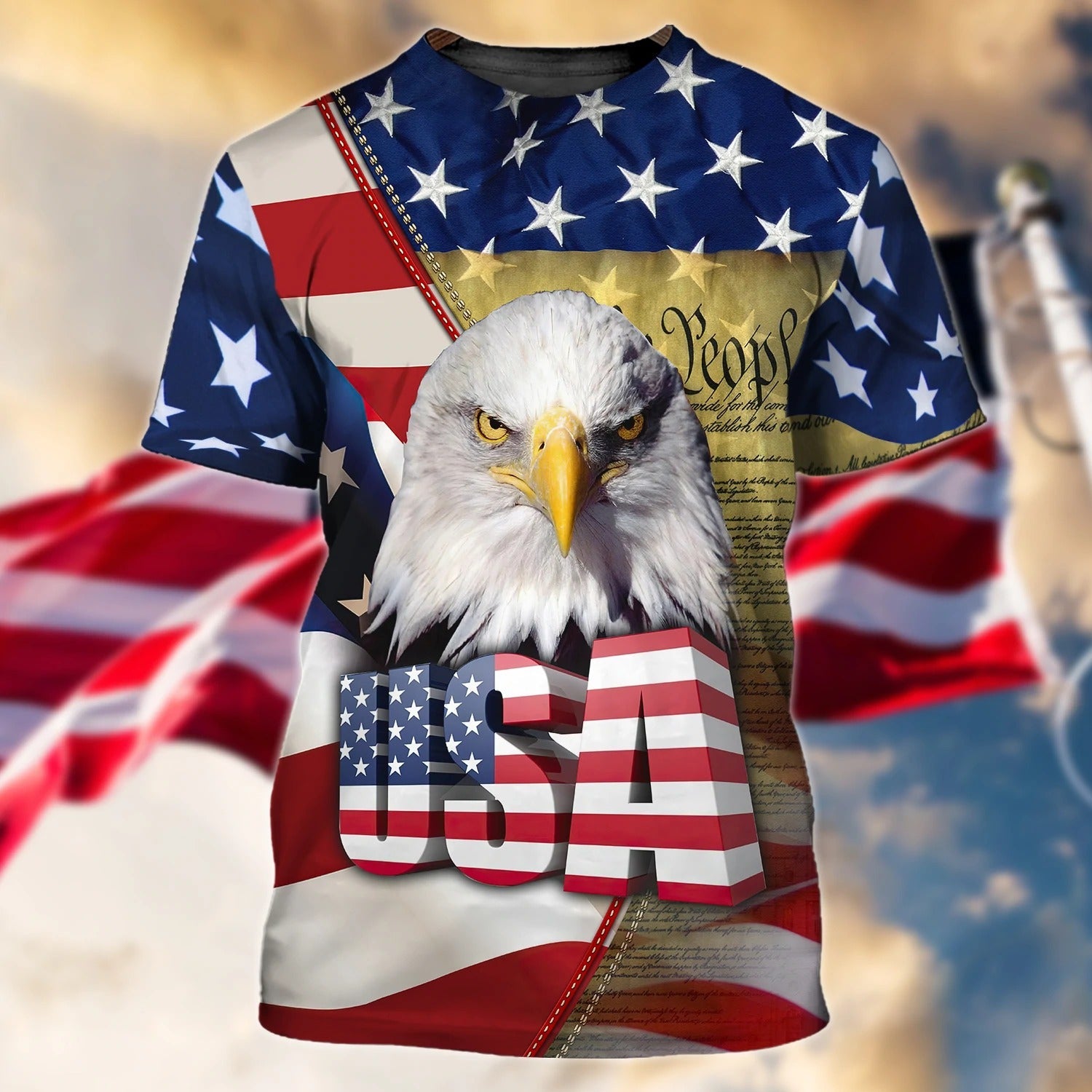 Eagle American Hawaiian Shirt – Independence Day Is Coming 3D All Over Print Tee Shirt, 4Th July Shirts