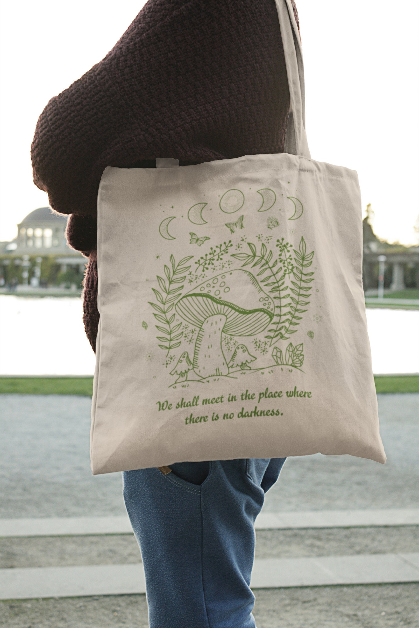 Cottagecore Mushroom Bag Mushroom Tote Bag Reusable Tote Bag Goblincore Tote Bag Aesthetic Sustainable Tote Canvas Tote Bag Cute Tote Bag