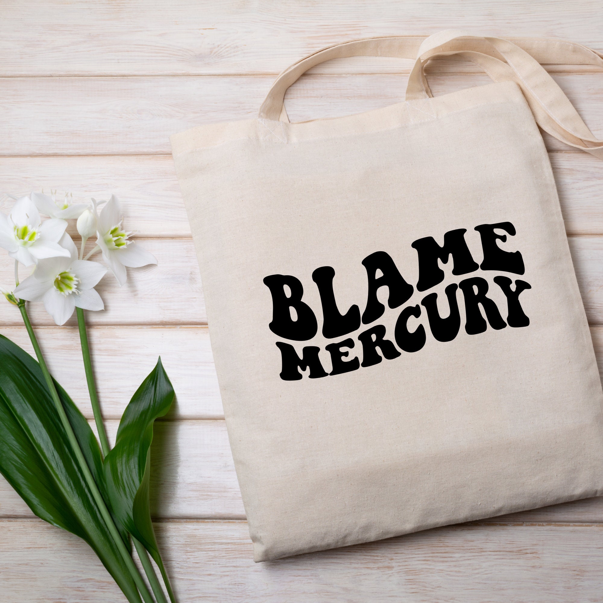 Cute tote bag, Blame Mercury, Mercury Retrograde, Energy, Celestial, Reusable bag, Energy, Universe Manifestation