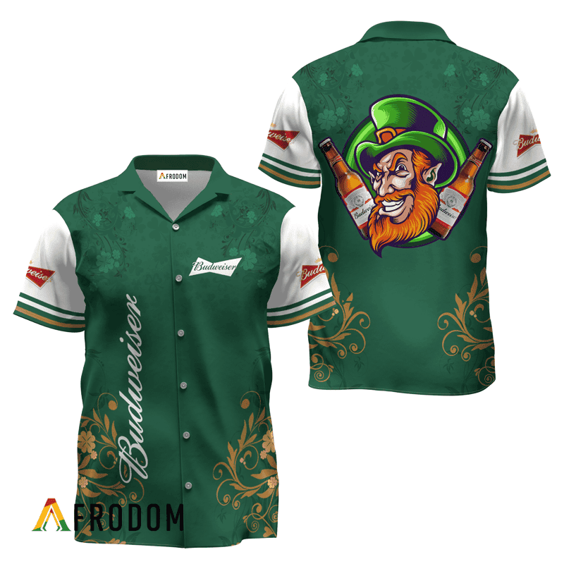 Budweiser Beer St. Patrick’S Day Leprechaun Hawaiian Shirt