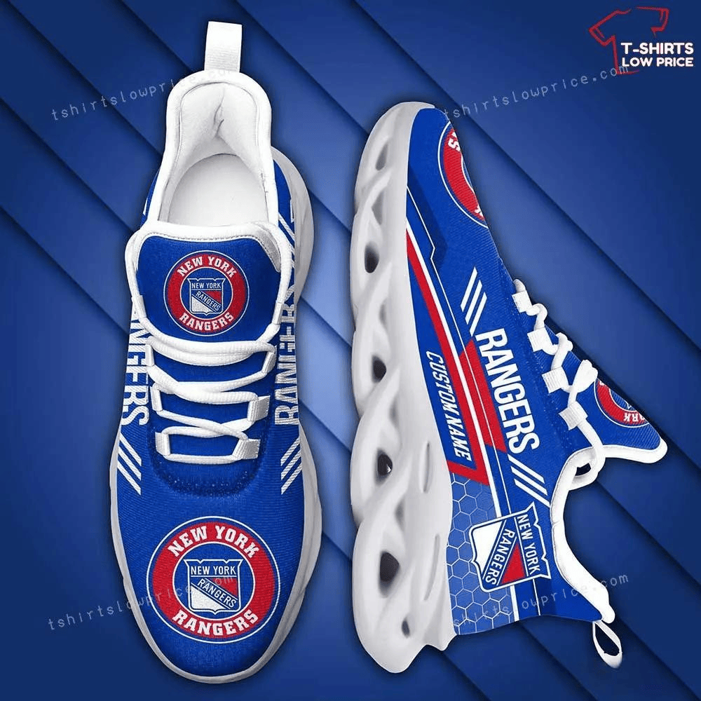 Personalize New York Rangers Blue Max Soul Shoes