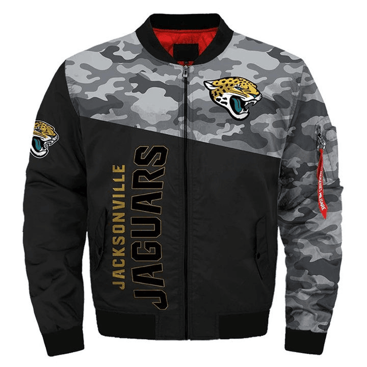 Jacksonville Jaguars Black Camo Unisex Bomber Jacket