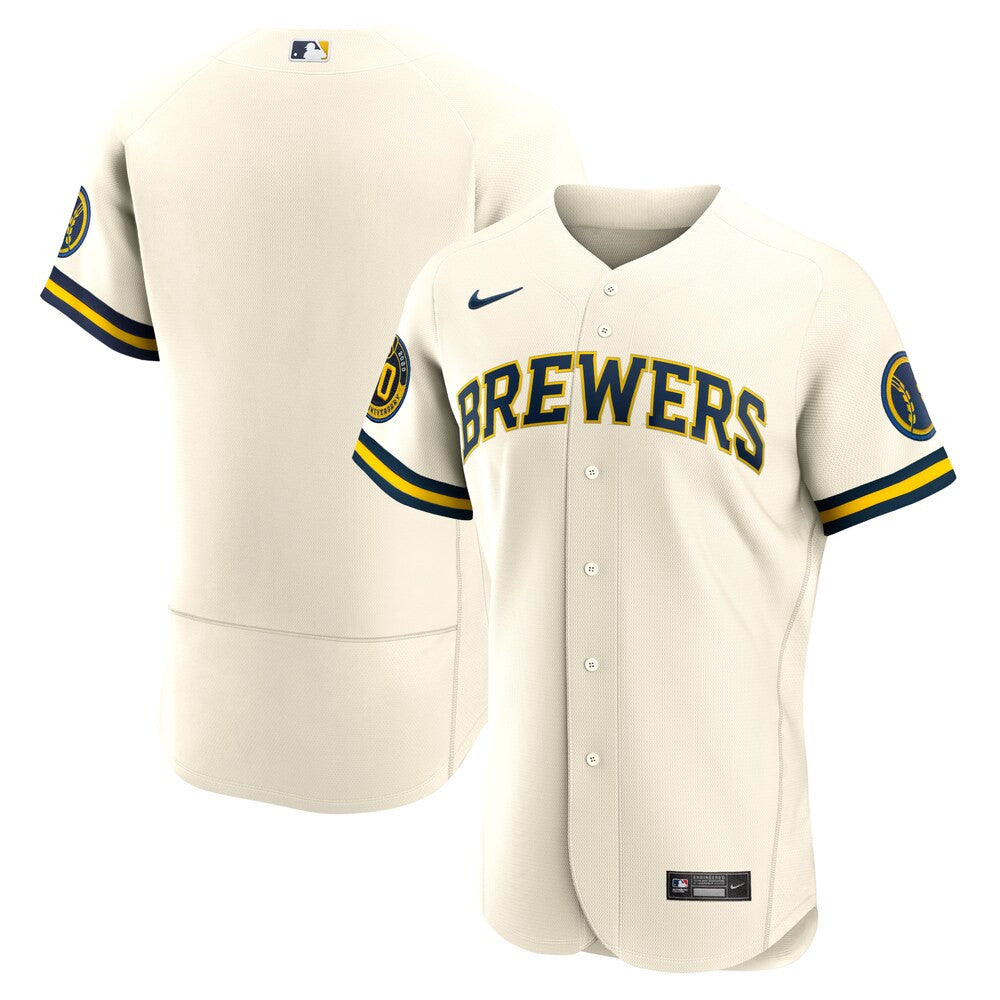 Men’S Milwaukee Brewers Nike Cream Home Authentic Team Jersey ...