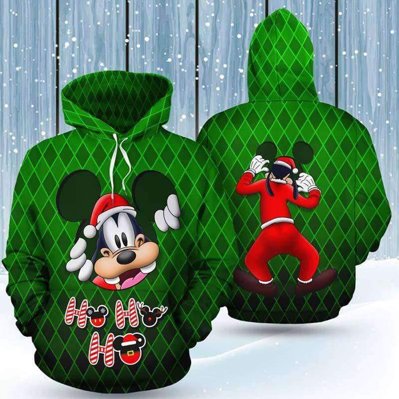 Goofy Peeking Santa Christmas Green …