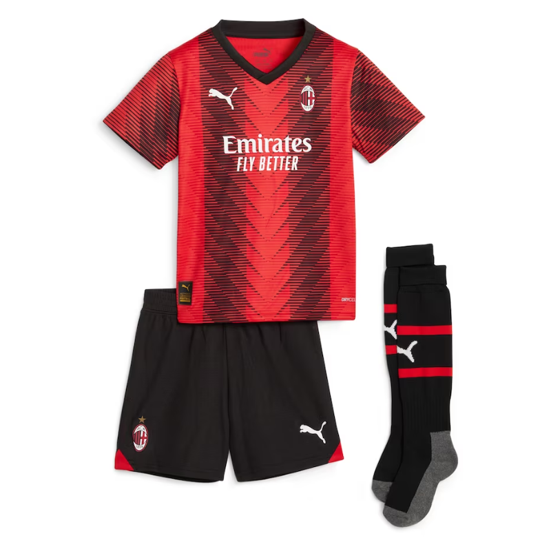 Ac Milan Home Kids Kit 2023-24 Puma Custom Jersey – Red