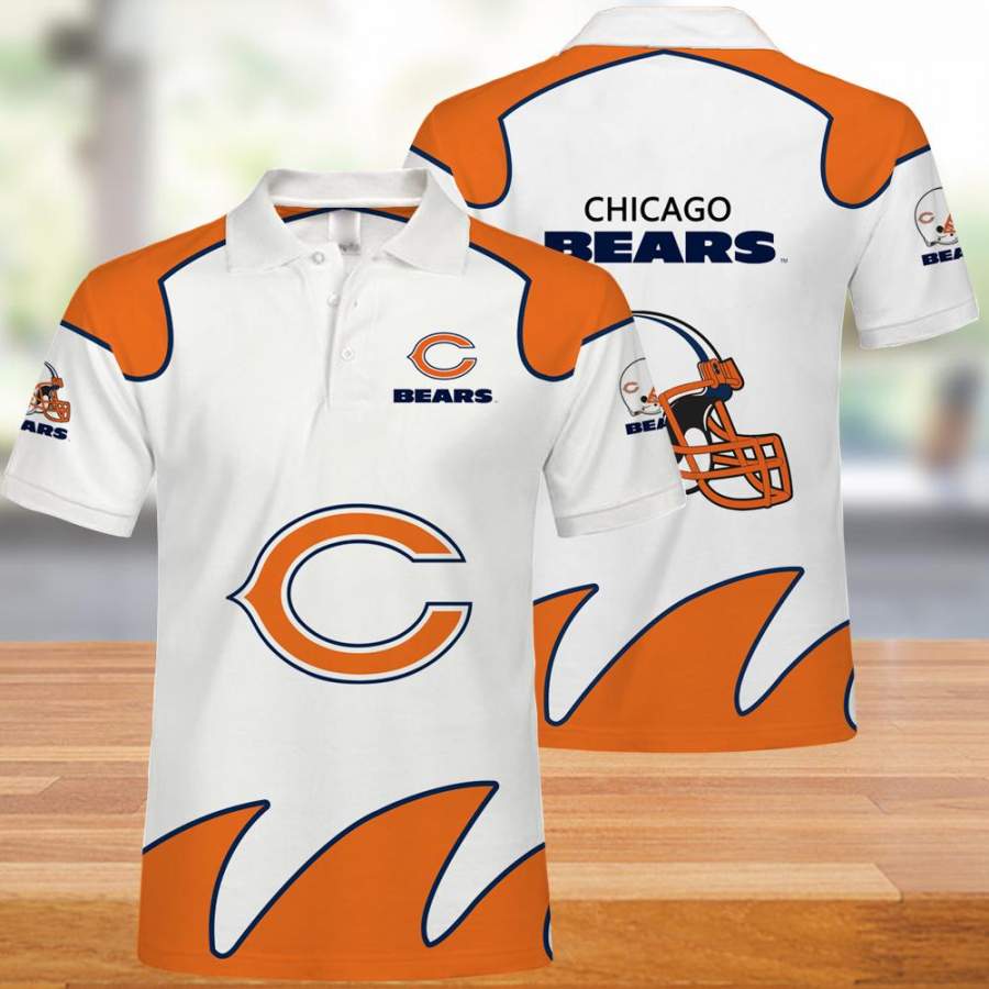 Chicago Bears Men'S Polo Shirts White
