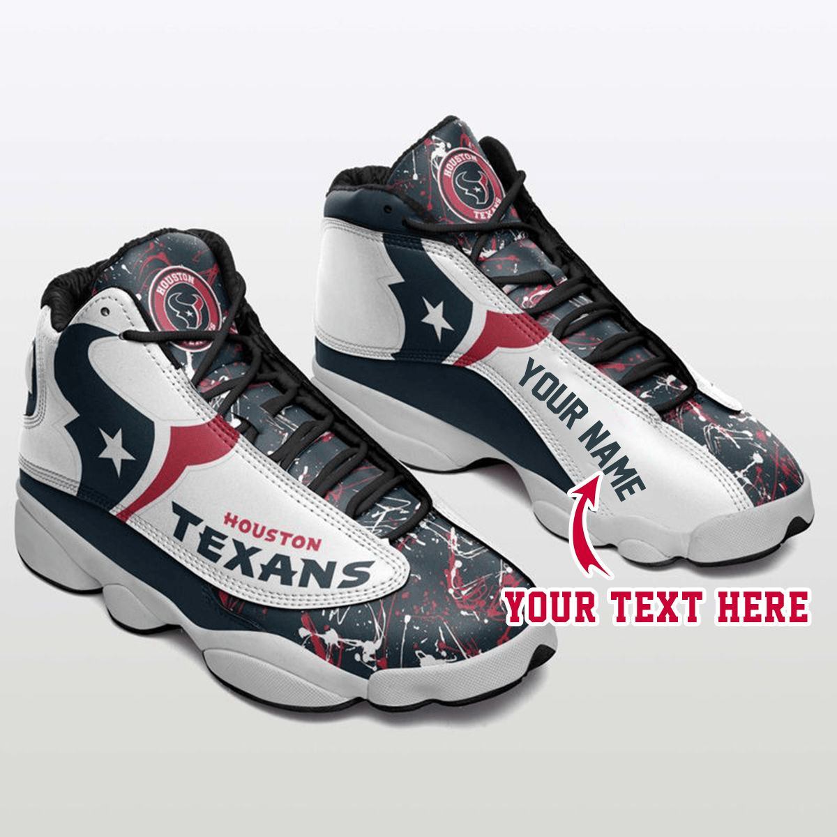 Houston Texans Ht Football Retro Custom Air Jordan 13 Shoes Personalize Name Sport Sneakers wtwle JD13 V2268