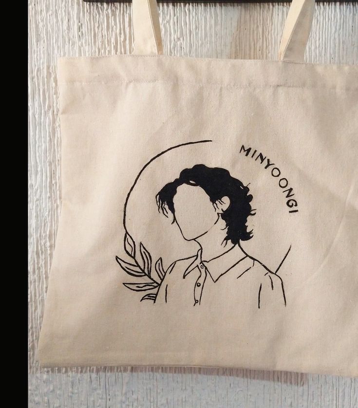 Tote bag de Min Yoongi, Best Tote Bags Ideas, Cute Tote Bags Ideas, Tote Bag Design Ideas, Girls Tote Bag, Best Canvas Tote Bags Ideas