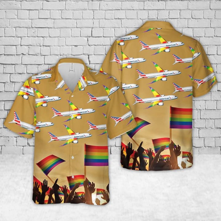 Gay Pride Hawaiian Shirt, American Airlines Fly With Pride Hawaiian Shirt, Pride Hawaiian Shirt, Haiwaiian Shirt