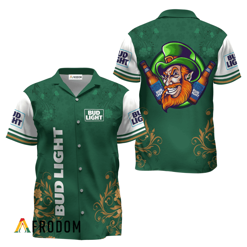 Bud Light St. Patrick’S Day Leprechaun Hawaiian Shirt
