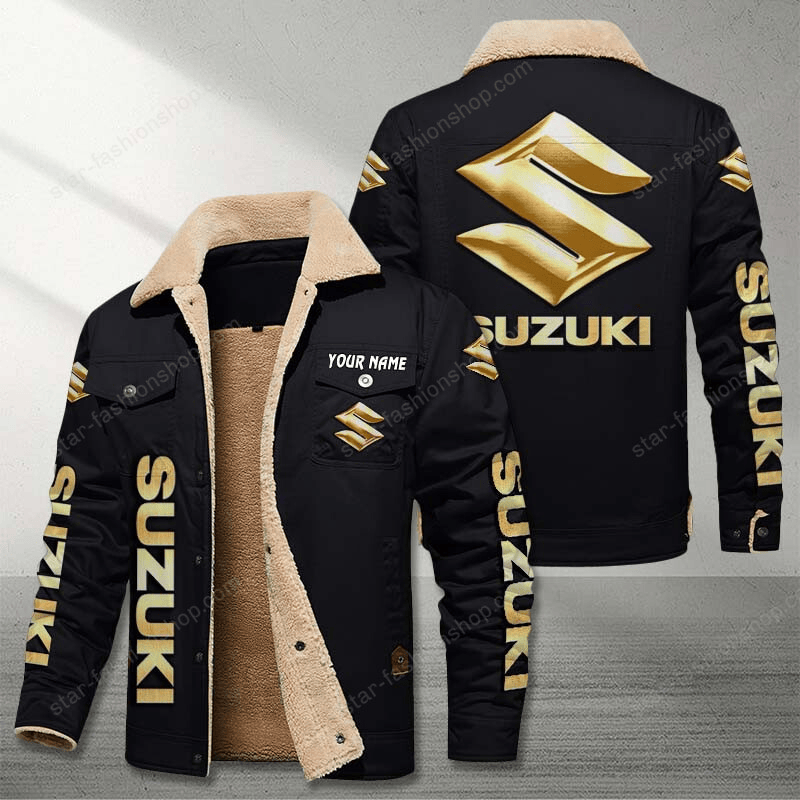 Suzuki Black Custom Name Stand Collar Jacket