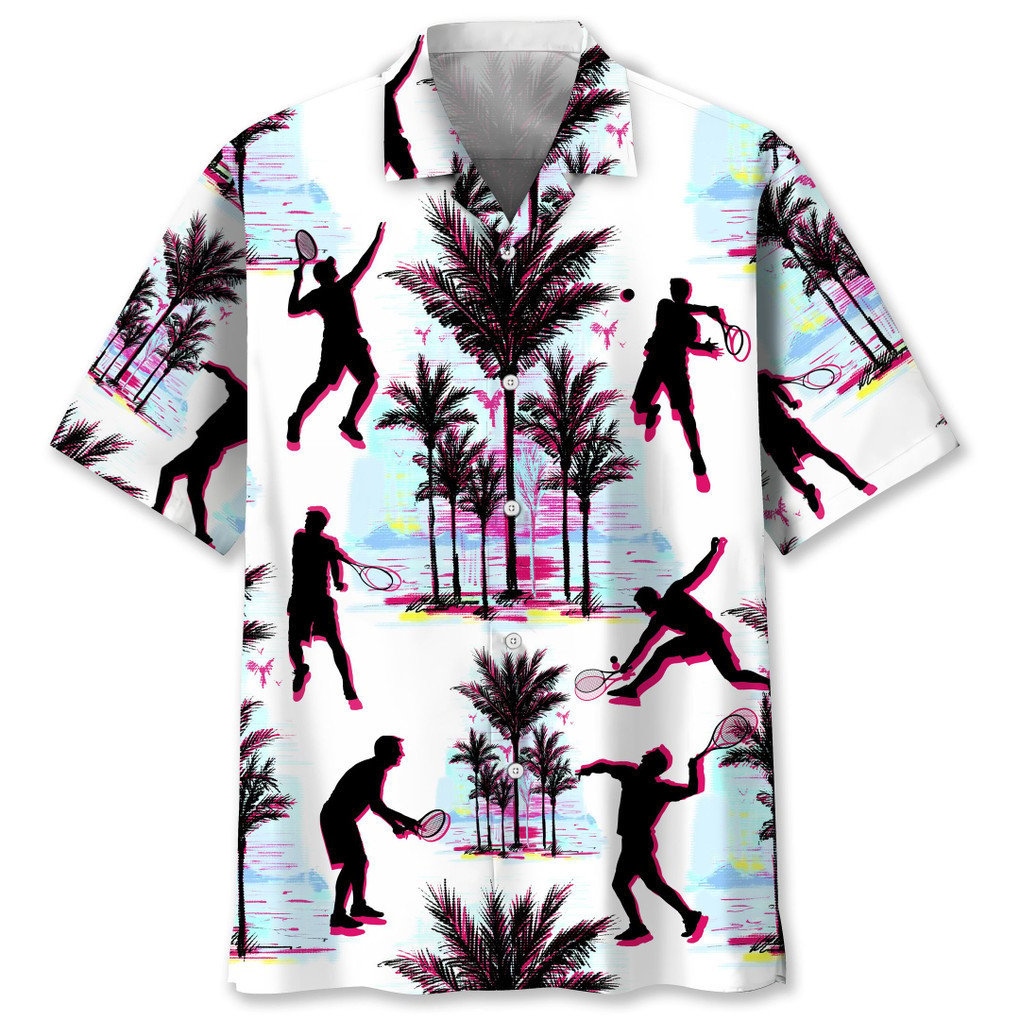 Tennis Abstract Background Hawaiian Shirt, Aloha Shirt, Casual Shirts, Shirt For Men, Short Sleeves Shirt, Beach Shirt