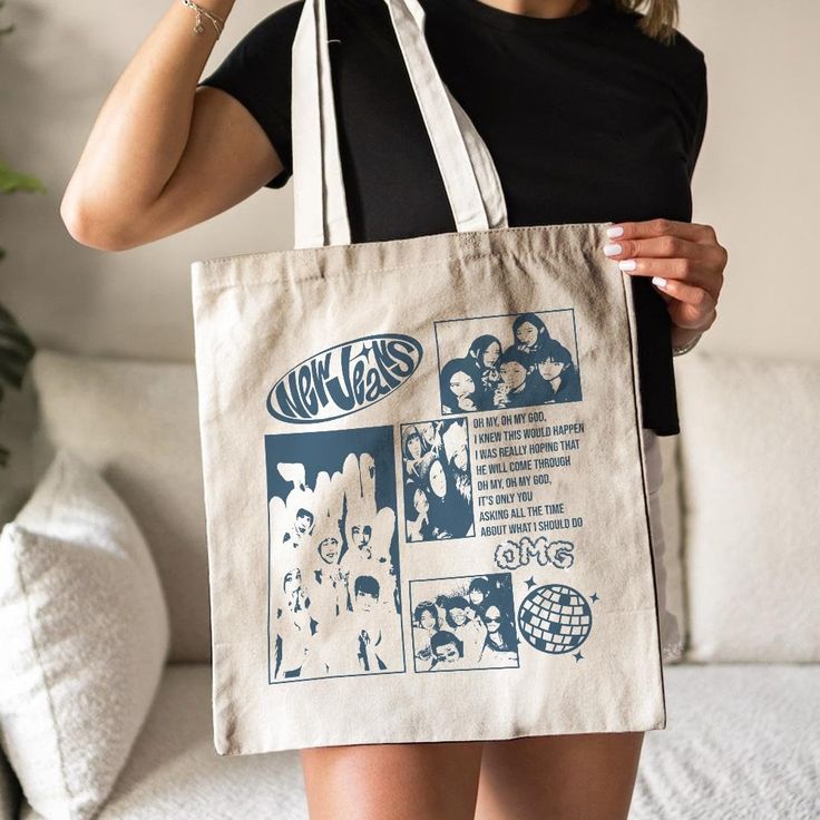 Newjeans Kpop Tote Bag, Best Tote Bags Ideas, Cute Tote Bags Ideas, Tote Bag Design Ideas, Girls Tote Bag, Best Canvas Tote Bags Ideas