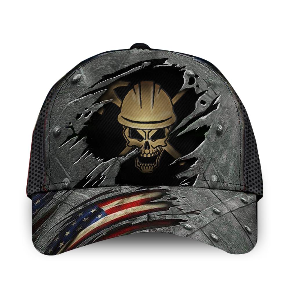 Builder Skull Trucker Hat 3D America &hellip;