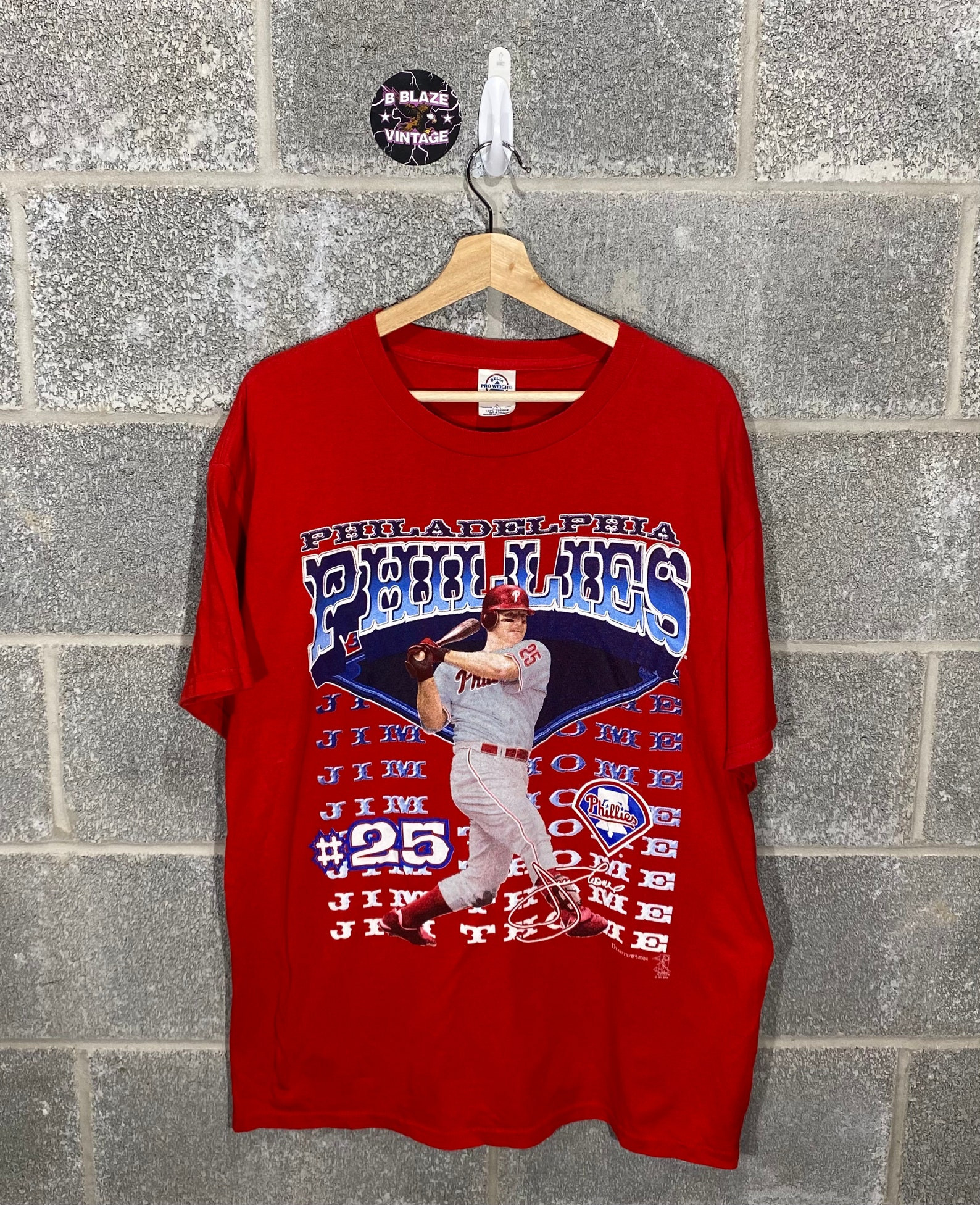 Vintage 2000S Philadelphia Phillies Jim Thome Rap Tee Style Graphic T Shirt