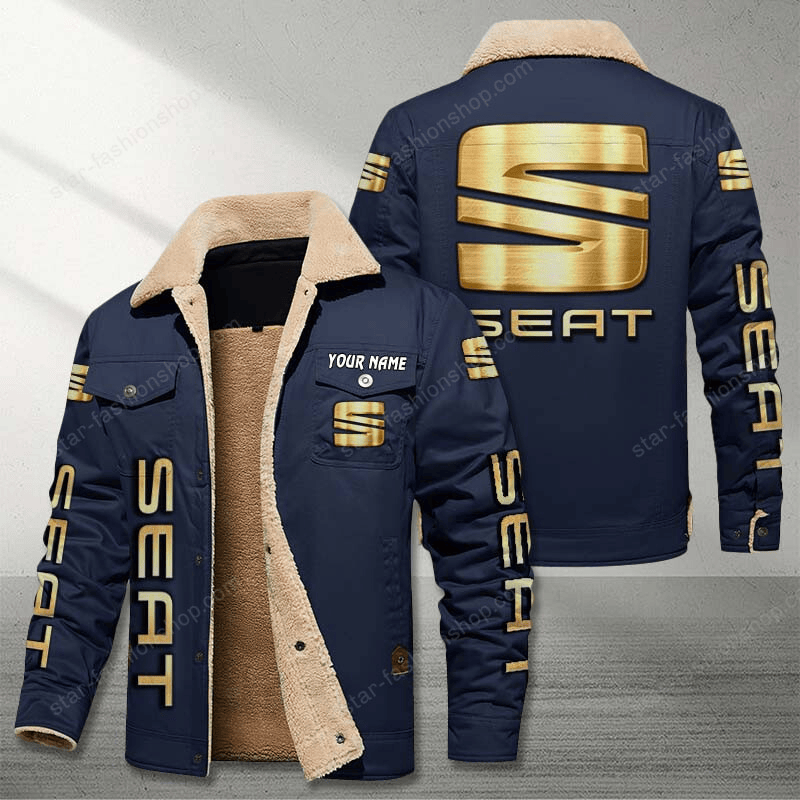 Seat Navy Custom Name Stand Collar Jacket