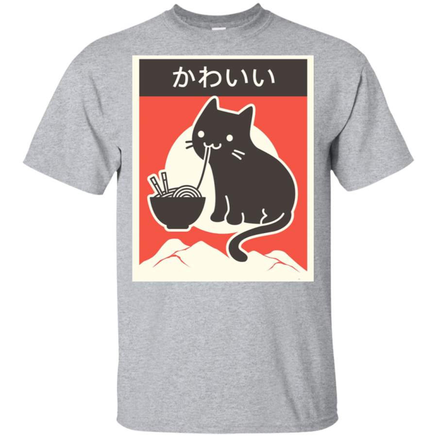 AGR Kawaii Vintage Style Japenese Ramen Cat Youth T-Shirt