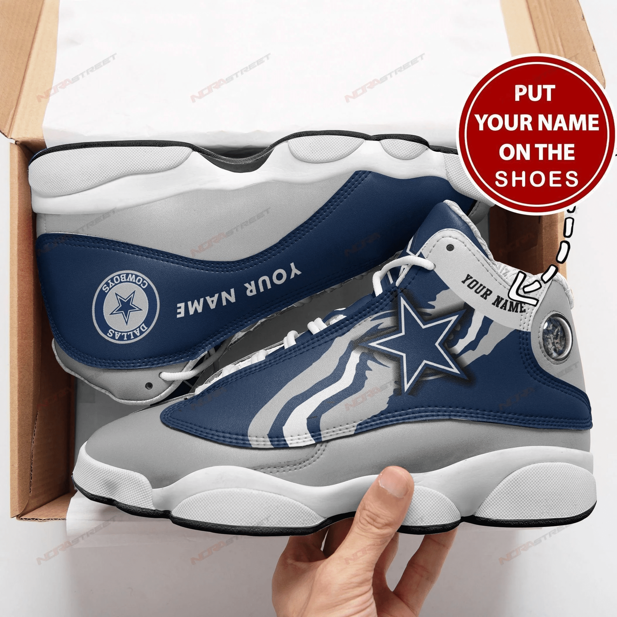 Personalized Dallas Cowboys Football Air Jordan 13 Shoes JD13 V1651