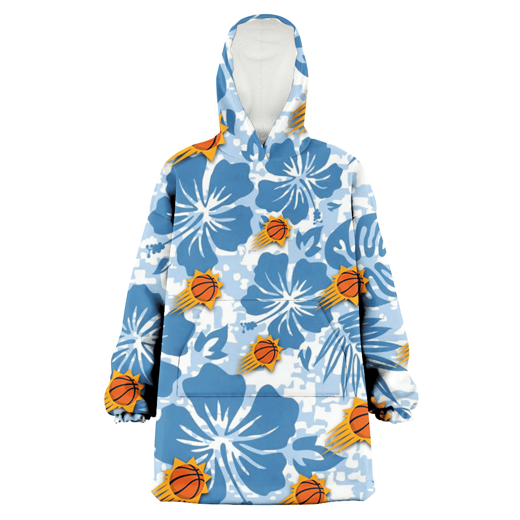 Phoenix Suns Blue Hibiscus Blue Leaves Vintage Background 3D Printed Hoodie Blanket Snug Hoodie