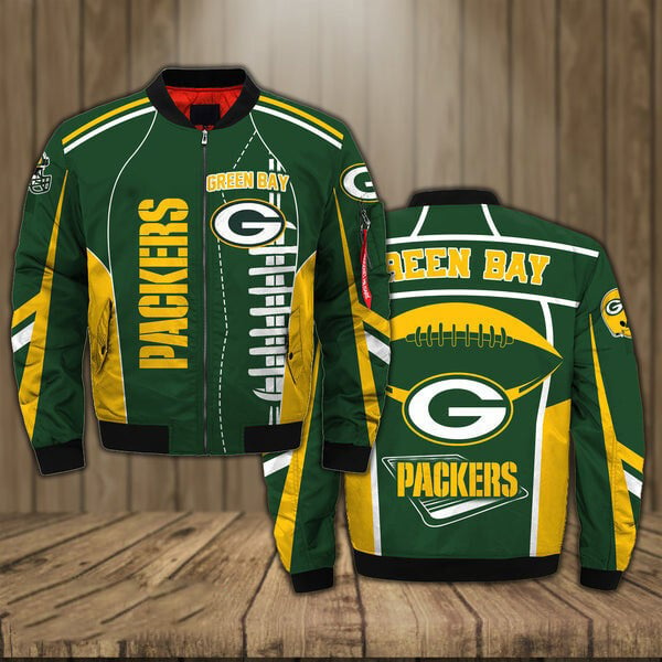 Green Bay Packers Team 3D Bomber Jacket In Green