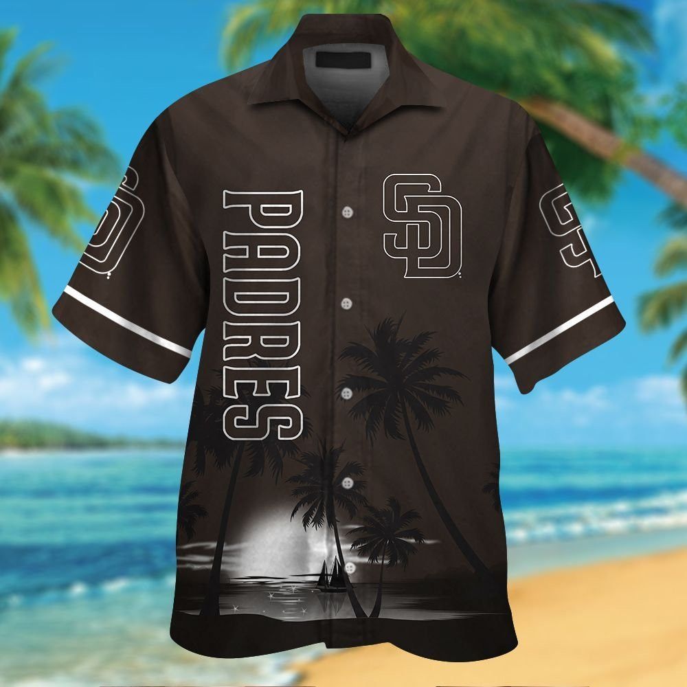 San Diego Padres Short Sleeve Button Up Tropical Hawaiian Shirt Ver04