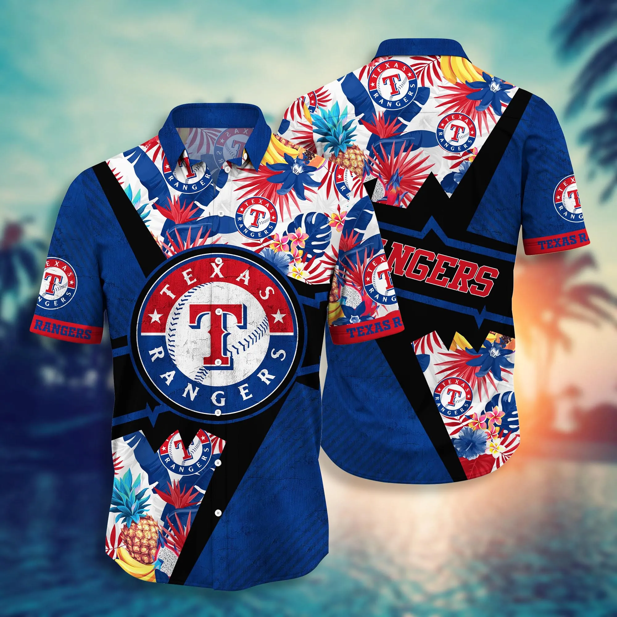 Texas Rangers Mlb Hawaiian Shirt Leisure Aloha Shirt