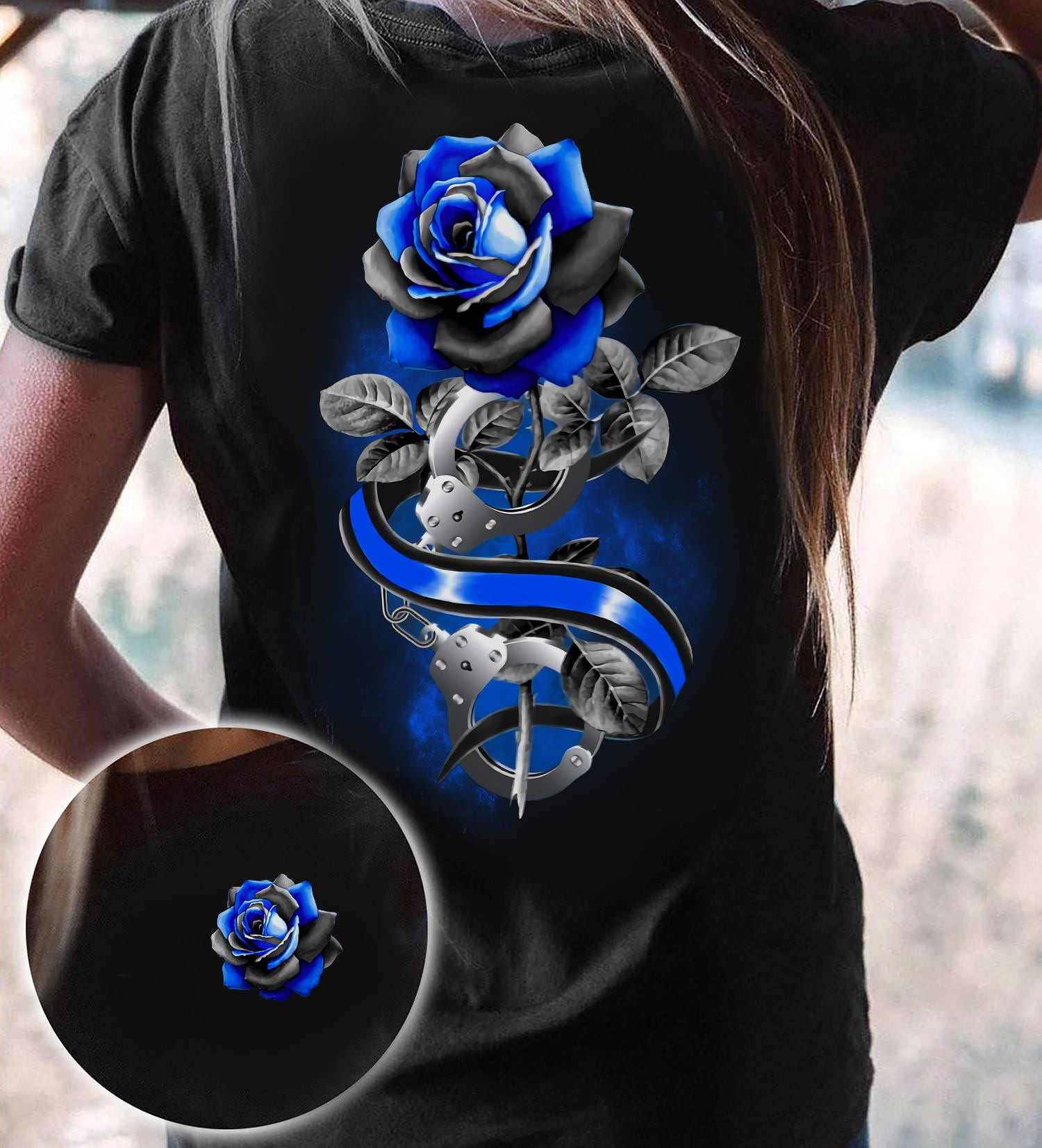 Gift For Police Officer Blue Line Wi …