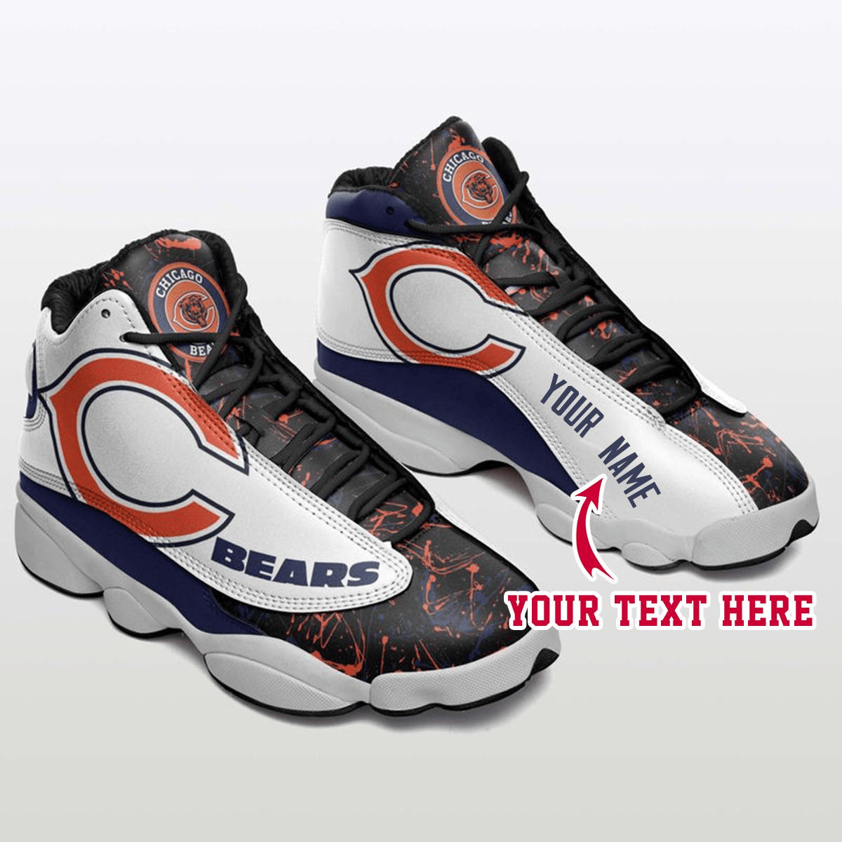 Chicago Bears Cb Football Retro Custom Air Jordan 13 Shoes Personalize Name Sport Sneakers kvneb JD13 V2074