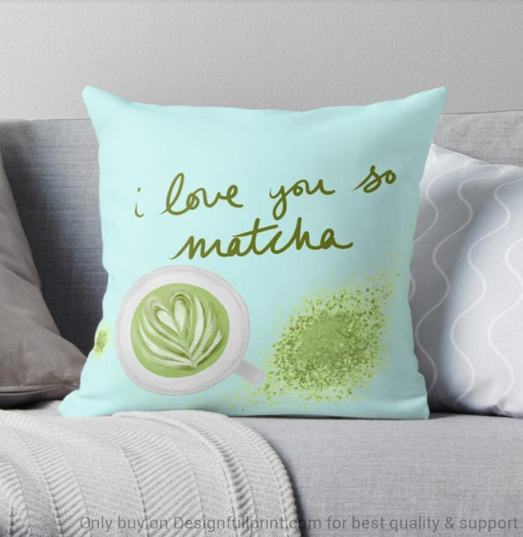 I Love You So Matcha Throw Pillow Co &hellip;