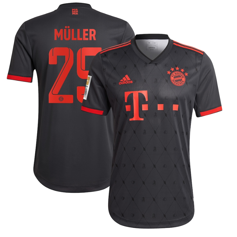 Thomas Müller 25 Printing Bayern Munich Third Shirt 2022/23 Player Jersey – Gray (Copy)