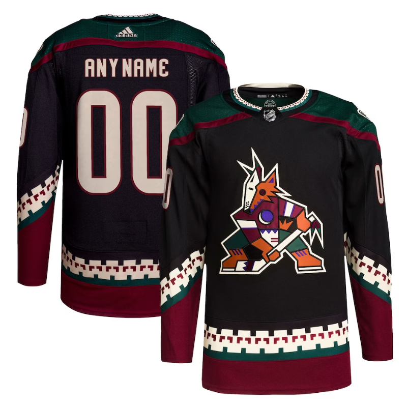 Arizona Coyotes Team Home Primegreen Custom Jersey – Black