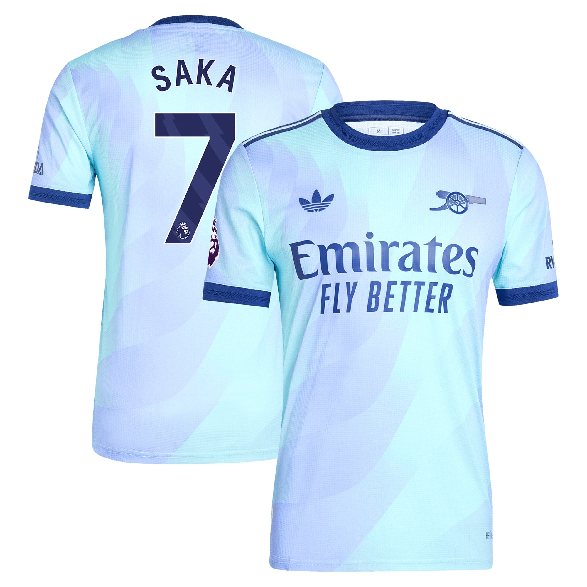 Bukayo Saka Arsenal Adidas 2024/25 Third Player Jersey – Aqua