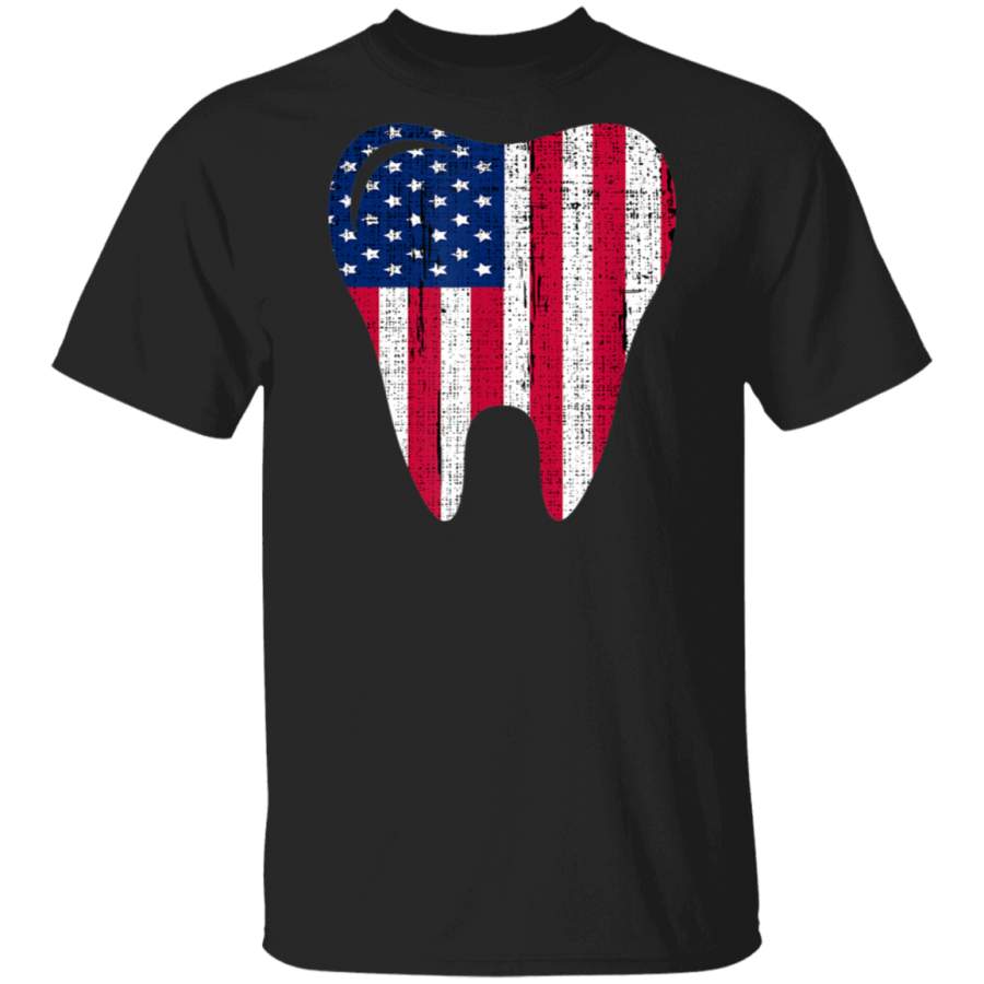 Vintage American USA Flag Dental For Dentist Cool Lover Gift T-Shirt