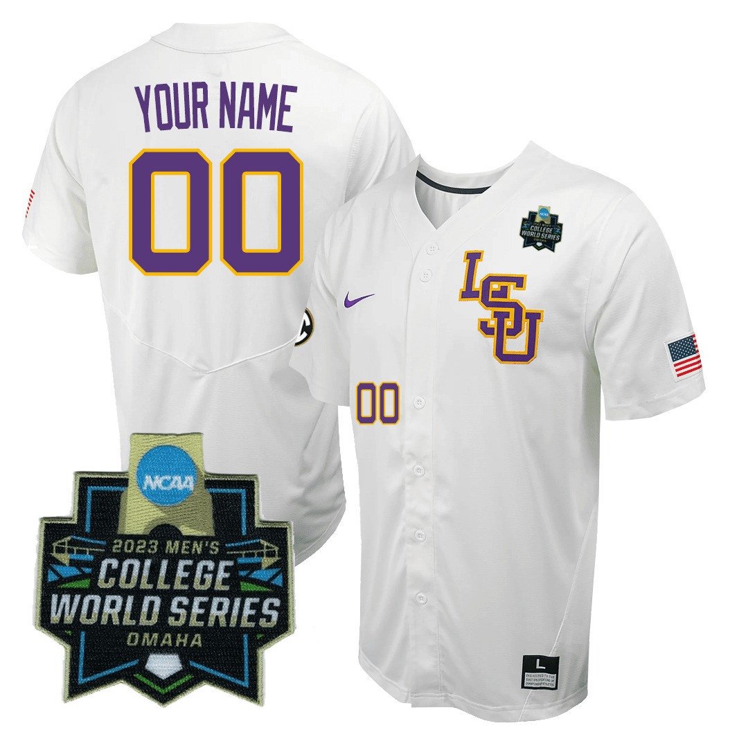 Lsu Tigers College Baseball World Series Custom Jersey All Stitched